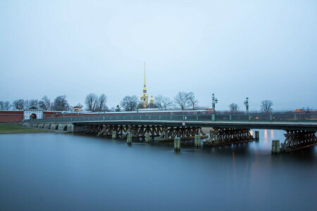 Pont, Neva, Peter, rivière, Russie, Saint-Pétersbourg, Saint-Pétersbourg