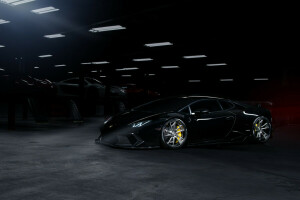 zwart, kleur, donker, Voorkant, Garage, Huracan, Lamborghini, LP610-4