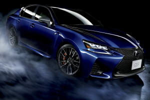 black background, GS F, Lexus, sedan