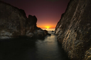 Aube, paysage, la nature, rochers, mer