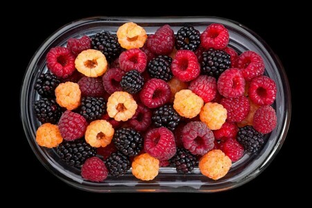 berries, BlackBerry, bowl, fresh, raspberry