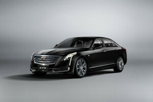 baggrund, Cadillac, CT6, sedan, hvid