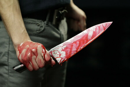 sangre, mano, cuchillo