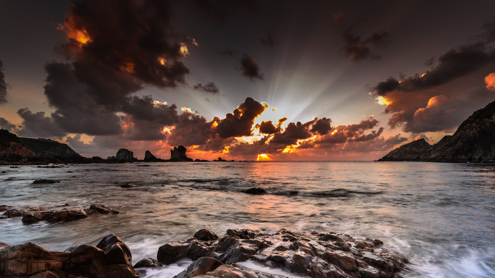 natura, il cielo, nuvole, L'oceano, alba