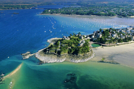 boats, Brittany, dam, Dinar, France, home, Ille-et-Vilaine, mouth