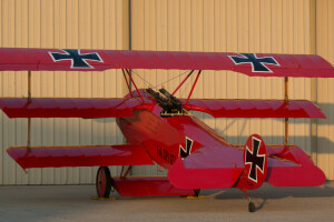 (Replica), gedurende, Vechter, Eerste, Fokker DR1, driedekker, Oorlog, Wereld