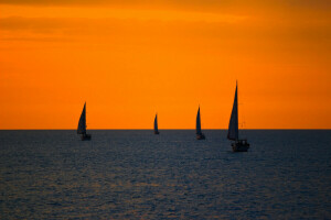 lueur, voile, mer, Le ciel, yacht