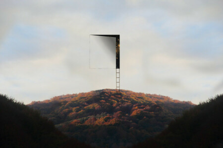 escalera, la puerta, el cielo