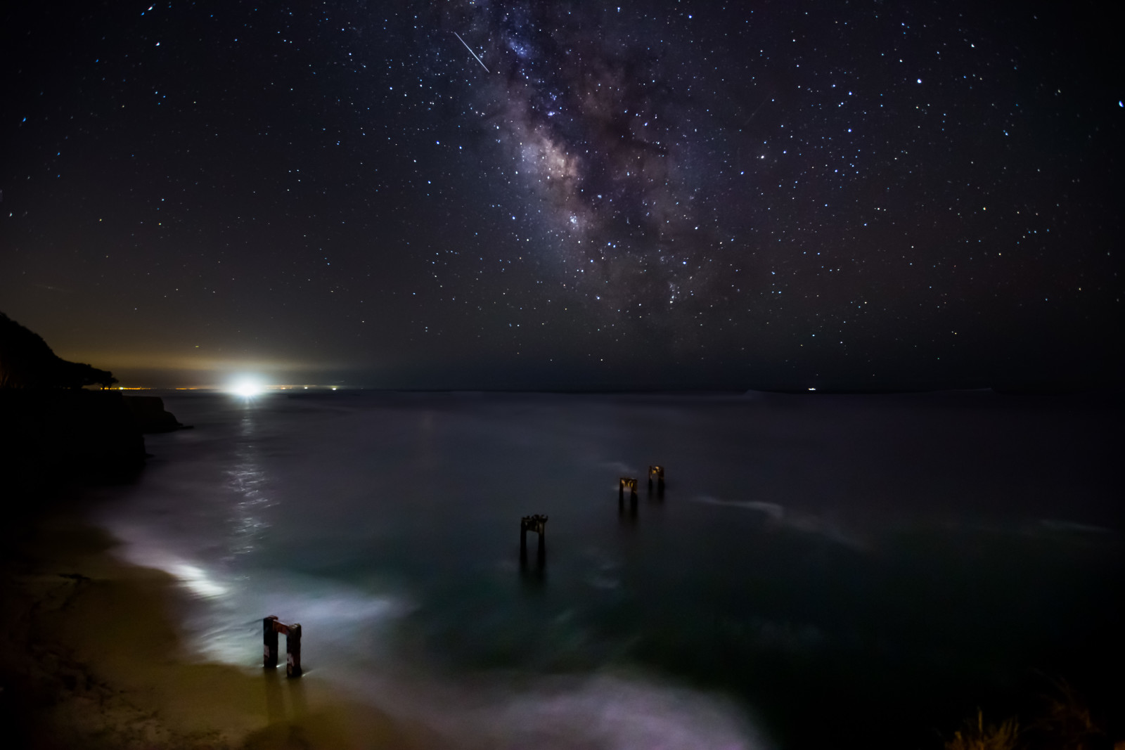 mare, notte, spazio, stelle, la via Lattea