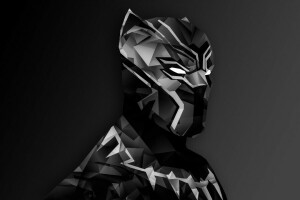 Schwarzer Panther, digitale Kunst, Helm, Wunder, passen, T`Challa