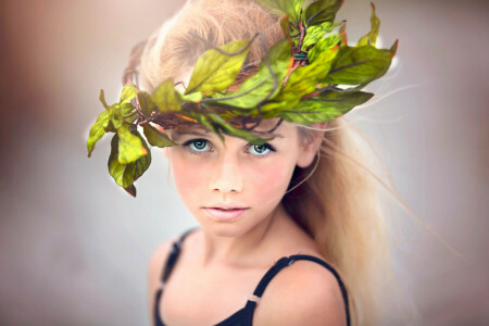 girl, Julia Altork, Summer Beach, wreath