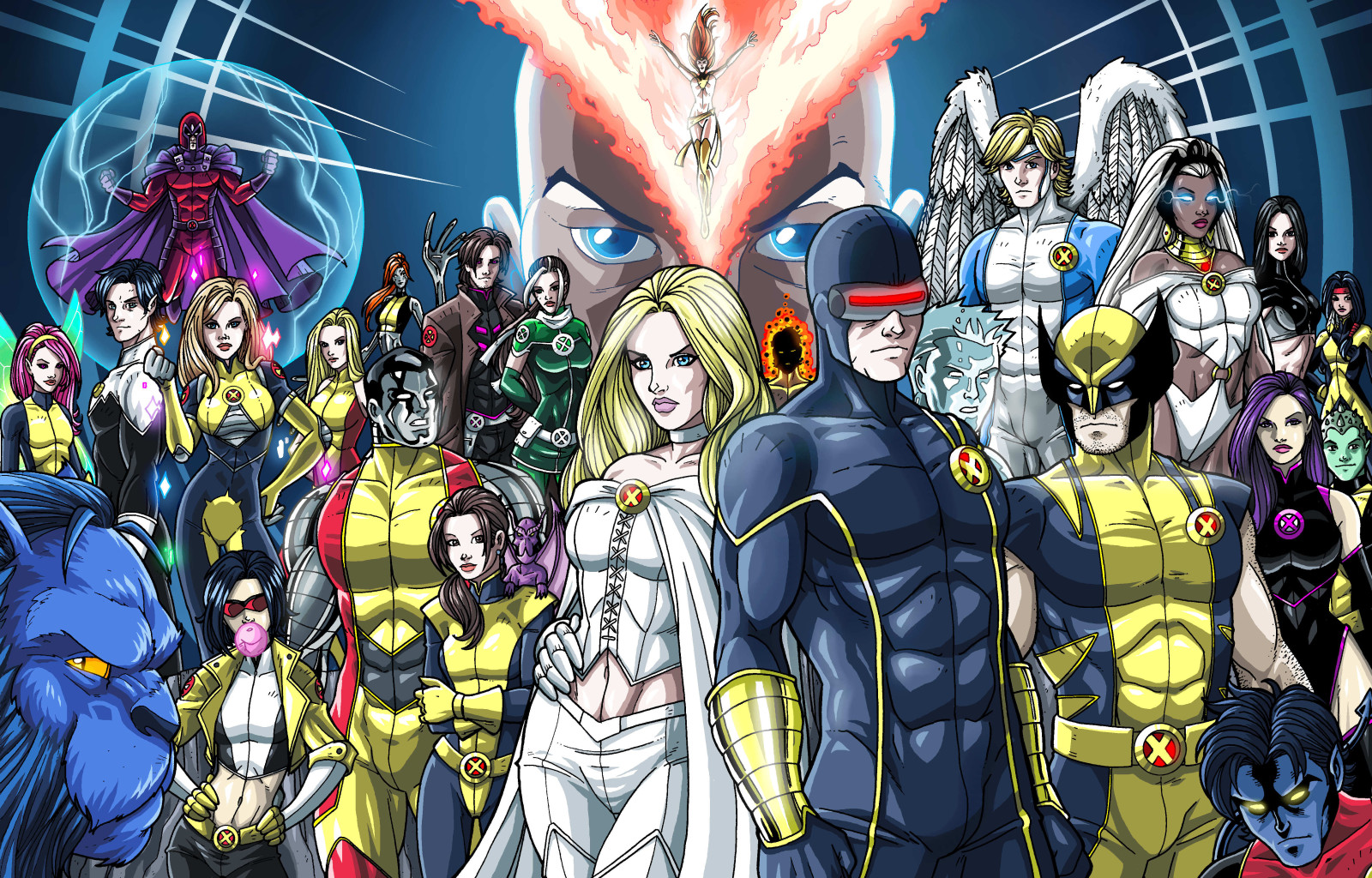 storm, beist, Rogue, jerv, Cyclops, X menn, Nightcrawler, gambit