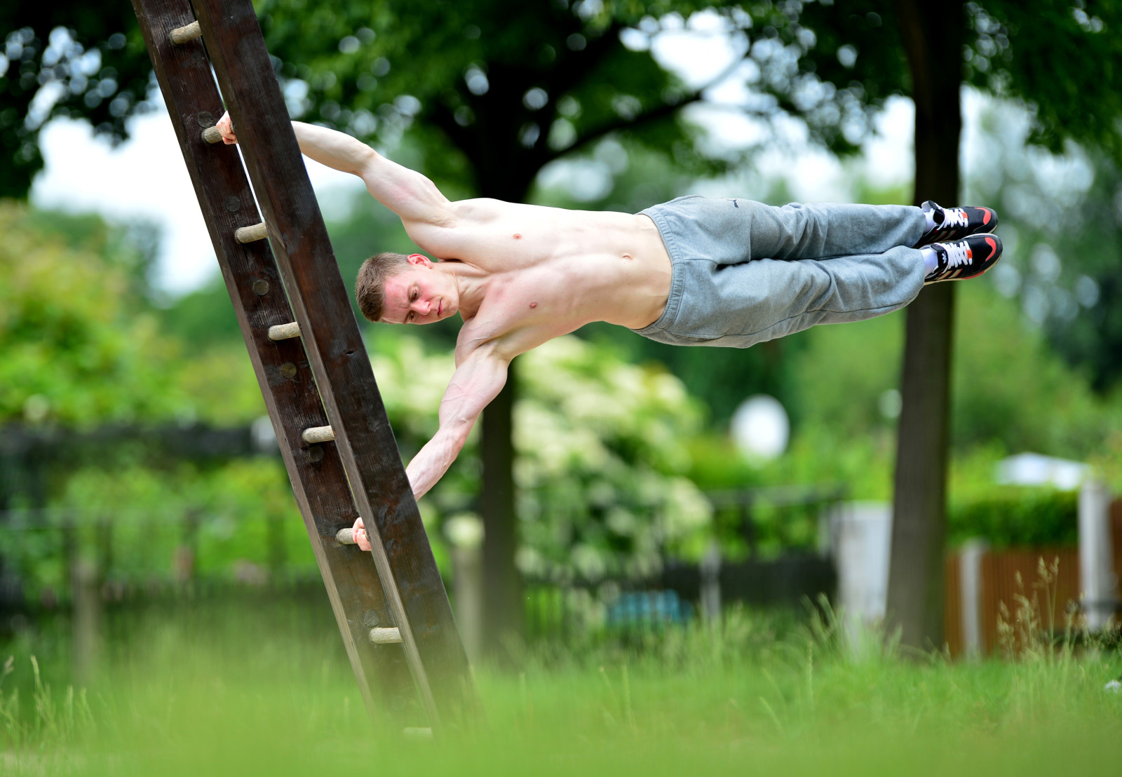 Pose, trainieren, Muskeln, Männer