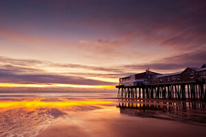 spiaggia, alba, forare, L'oceano