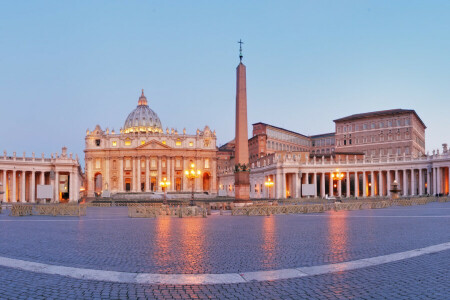 alue, katedraali, Italia, obeliski, panoraama, Rooma, Pyhän Pietarin basilika, Pyhän Pietarin katedraali