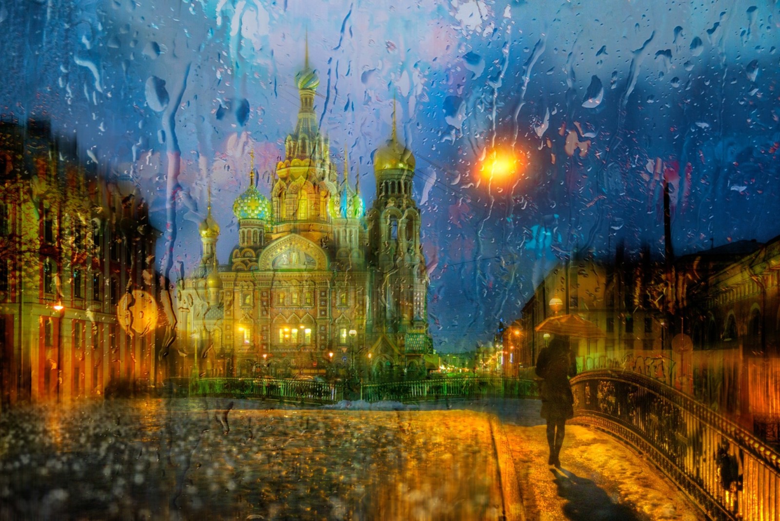 the city, street, St. Petersburg, rain, Peter