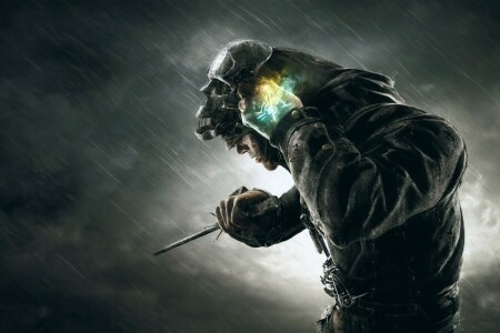 nuvole, Corvo, Dishonored, pioggia, le tenebre