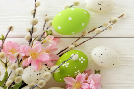 decoration, Easter, eggs, flowers, happy, spring, Verba, Willow