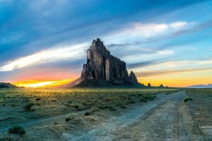 svítání, Poušť, Monument Valley, Hora