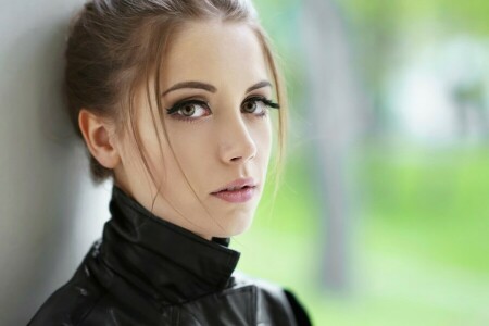 bangs, beautiful, chic, collar, cute, eyes, face, hair