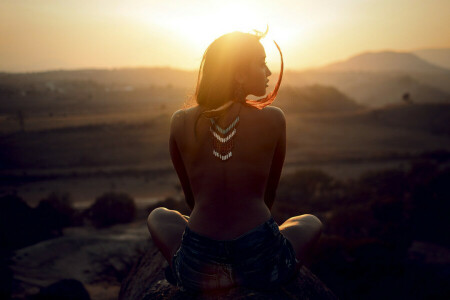 back, decoration, feathers, indian, light, the sun