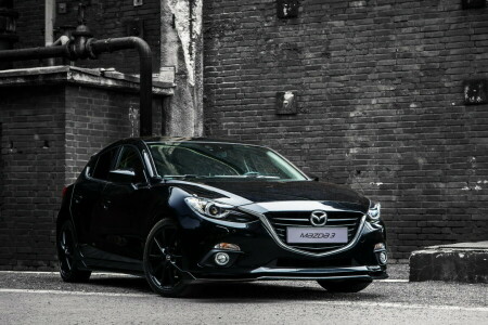 2015, fekete, Mazda, Mazda 3, szedán