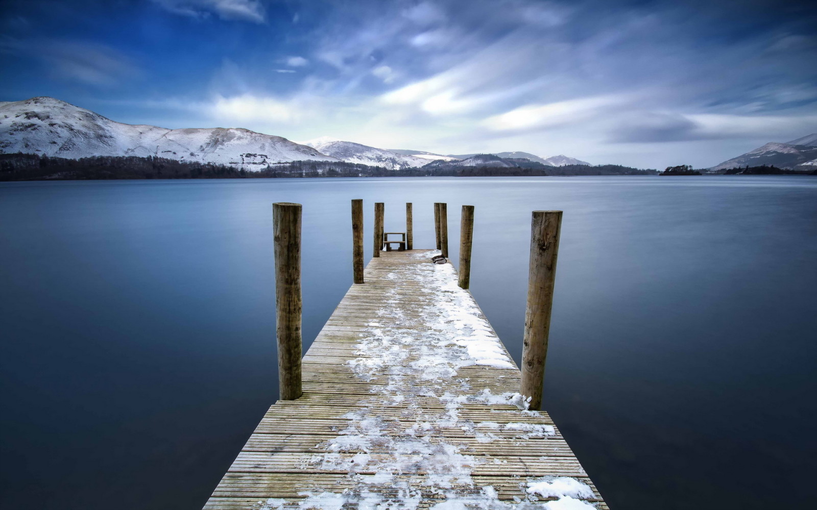 meer, Brug, Engeland, Keswick