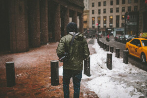 retour, canon, voitures, ville, lentille, Masculin, Manhattan, New York