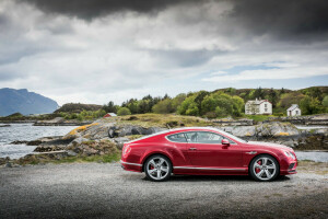 2015, Bentley, Continental, rouge, la vitesse