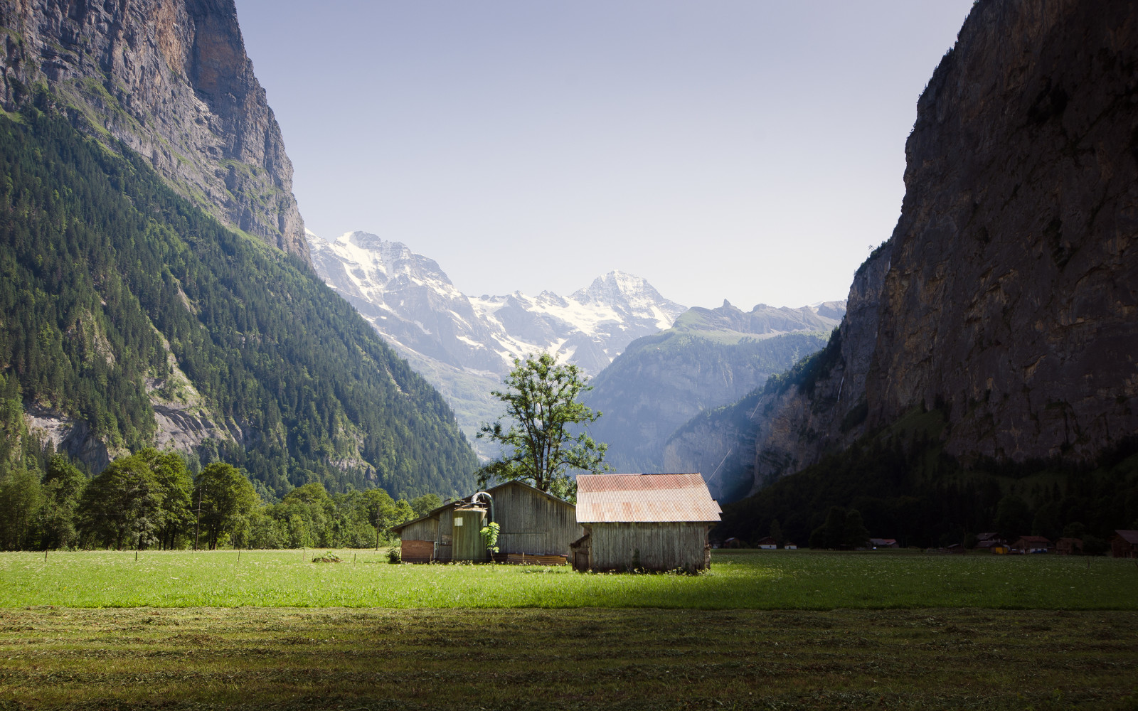 nature, Switzerland, mountains, Hut, Lauterbrunnen