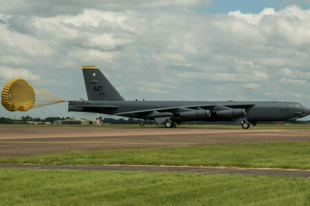 B-52H, Boeing, Bomber, Tung, Fallskärm, Stratofortress