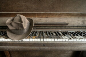 background, hat, piano