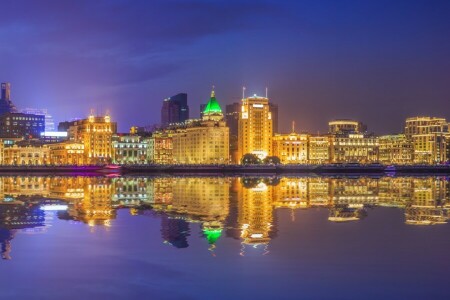 China, Fluss, Shanghai, Wolkenkratzer, die Stadt, Städtische Landschaft