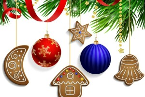 palle, Natale, biscotti, decorazione, allegro, Nuovo anno, neve, natale