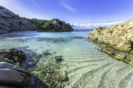 βράχια, άμμος, θάλασσα, καλοκαίρι, νερό