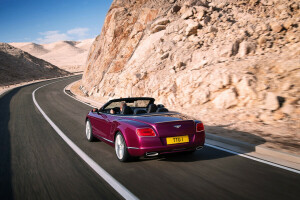 asfalto, Bentley, Continentale, convertibile, giorno, In movimento, Macchina, viola