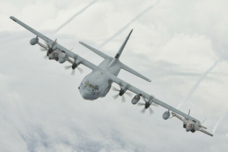 C-130 j, F-35B, Fighters, Sotilaallinen kuljetus, Super Hercules, lentokone, taivas