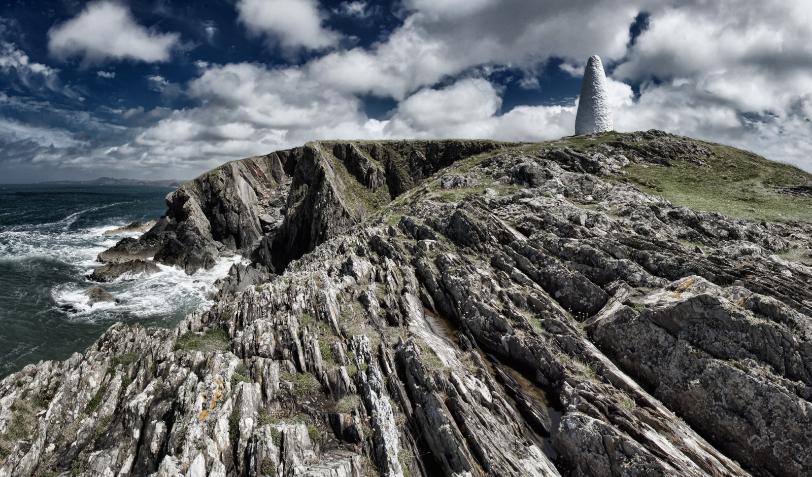 mar, nubes, rocas