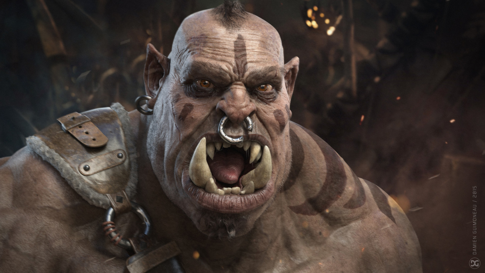 kunstverk, tenner, orc zbrush