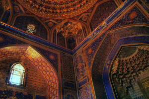 Aranyozott madrasa, madrasah Tillya-Kari, Registan tér, Samarkand, Üzbegisztán