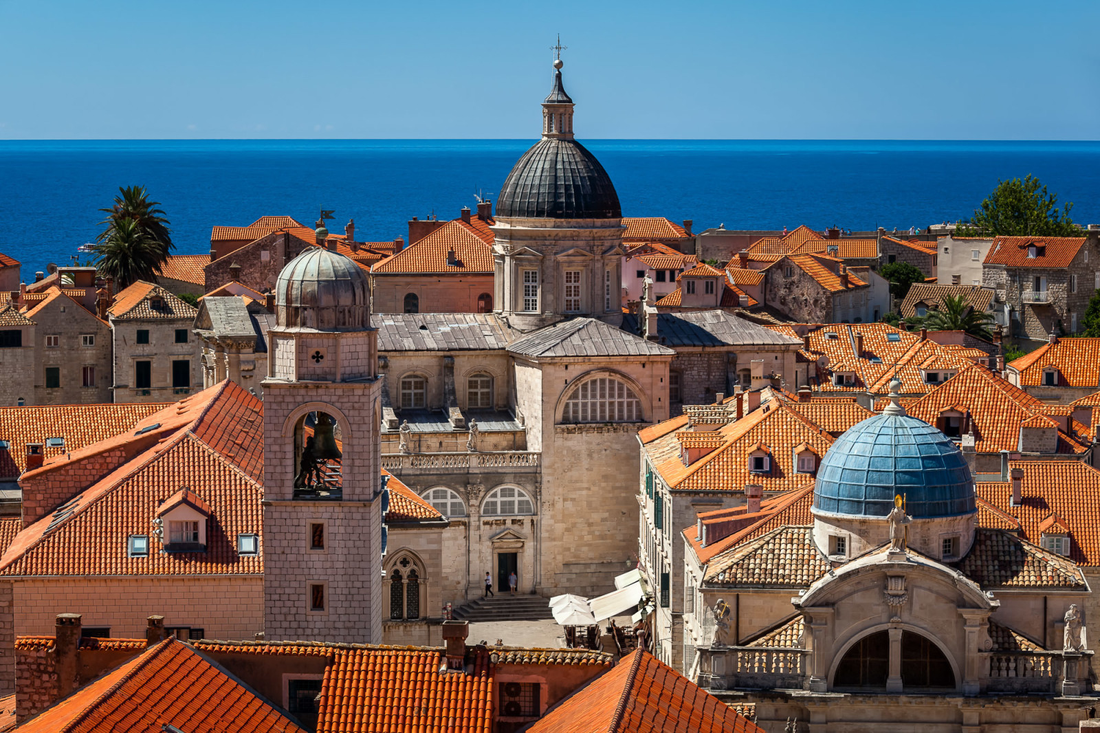 sea, building, Croatia, Dubrovnik, Church, roof, The Adriatic sea, Adriatic Sea