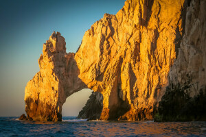 strand, Cabo San Lucas Center, rotsen, S. Jose del Cabo, kust, De oceaan