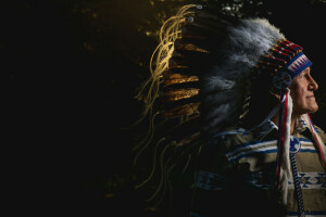 background, face, feathers, indian, male