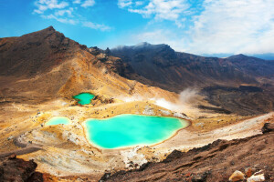 emerald, lake, landscape, Mountain, mountains