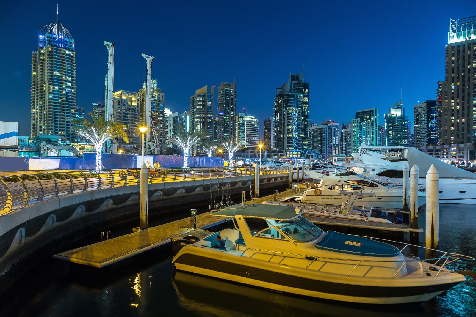 the city, Dubai, night, panorama