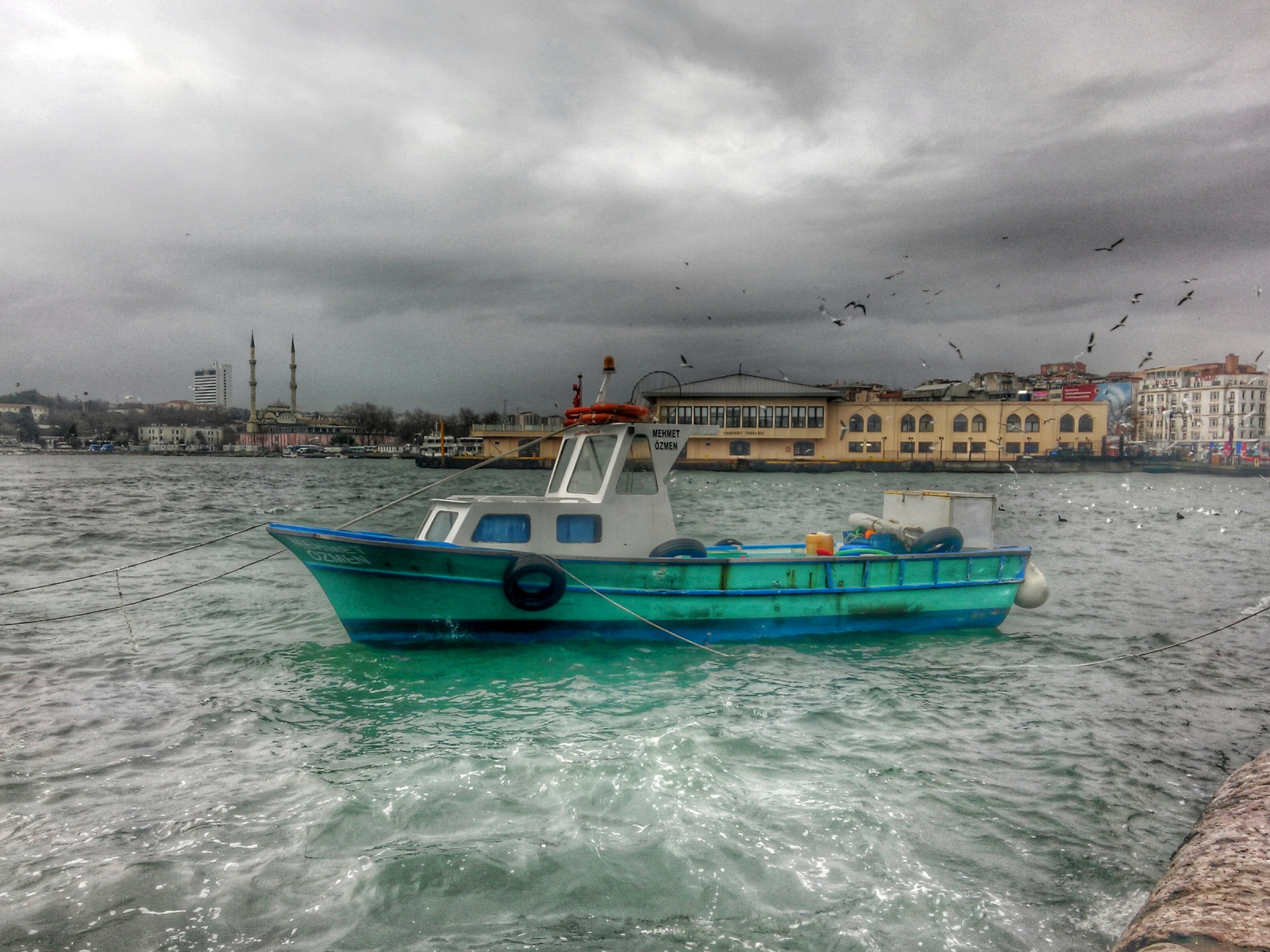 fiume, nave, barca, foto, HDR