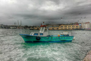 boot, HDR, foto, rivier-, schip