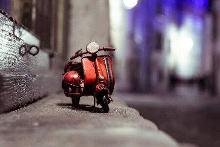 Frontieră, Kim Leuenberger, macro, miniatură, model, Moped, noapte, fotografie