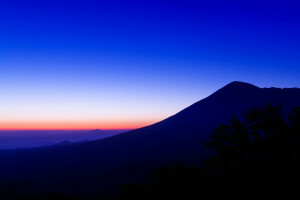 lueur, montagnes, Le ciel, arbre