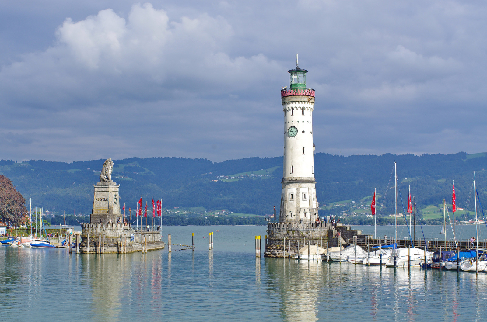 bergen, Vuurtoren, Bayern, Haven, Badin meer, Lindau